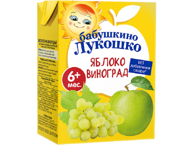 Сок Бабушкино Лукошко Яблоко, виноград осветленный, Tetra Pak 200 мл 1-00137575_2