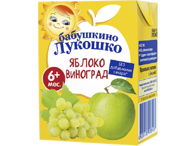 Сок Бабушкино Лукошко Яблоко, виноград осветленный, Tetra Pak 200 мл 1-00137575_1