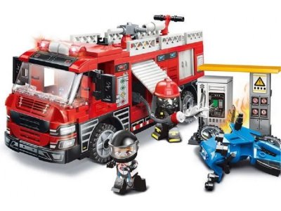 Конструктор Qman Пожарная машина 275 деталей 1-00420357_1