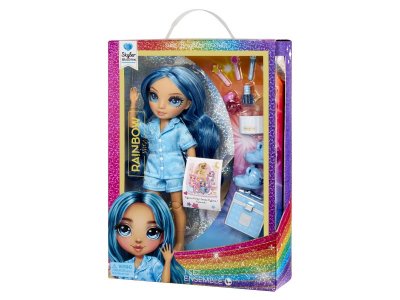 Кукла Rainbow High Junior PJ Party Скайлер голубая с аксессуарами 1-00420676_6