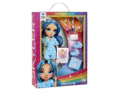 Кукла Rainbow High Junior PJ Party Скайлер голубая с аксессуарами 1-00420676_7
