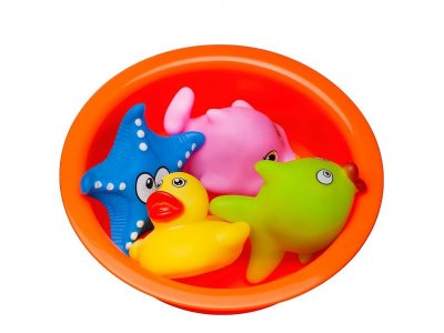 Игрушки для ванны Abtoys Веселое купание, 4 предмета и ванночка 1-00346199_6