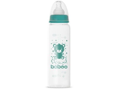 Бутылочка стеклянная Baboo с соской, узкая 240 мл 1-00422279_1