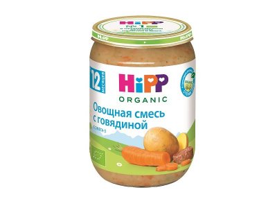 Пюре Hipp Овощная смесь с говядиной 190 г 1-00423927_1