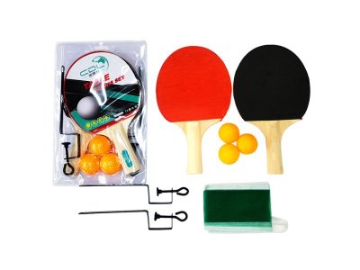 Набор для настольного тенниса 1Toy  2ракетки 15*25 см (5 мм) + 3 мячика + сетка с креплением 1-00424499_1