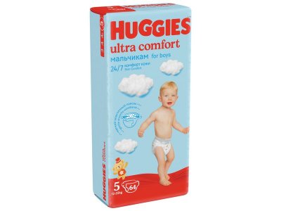 Подгузники Huggies Ultra Comfort для мальчиков 5 12-22 кг, 64 шт. 1-00203731_2