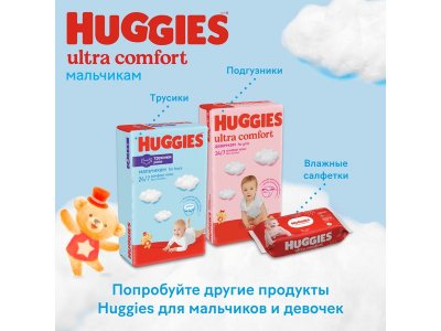 Подгузники Huggies Ultra Comfort для мальчиков 3 5-9 кг, 94 шт. 1-00103159_13