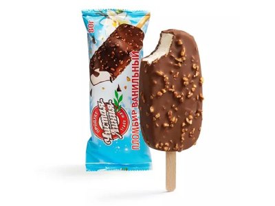 Мороженое Чистая линия Эскимо пломбир Ванильный с Арахисом в шоколадной глазури 80 г 1-00424751_1