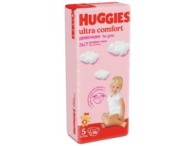 Подгузники для девочек Huggies Ultra Comfort 5, 12-22 кг, 56 шт. 1-00007175_2