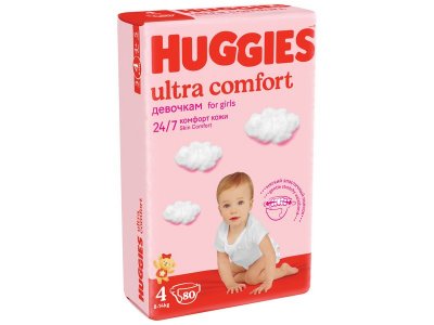Подгузники Huggies Ultra Comfort для девочек 4 8-14 кг, 80 шт. 1-00103162_2