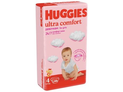 Подгузники для девочек Huggies Ultra Comfort 4, 8-14 кг, 66 шт. 1-00007173_14