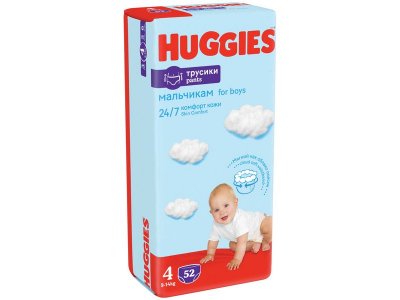 Подгузники-трусики для мальчиков Huggies 4 9-14 кг, 52 шт. 1-00231493_16