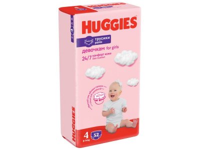 Подгузники-трусики для девочек Huggies 4 9-14 кг, 52 шт. 1-00231494_3