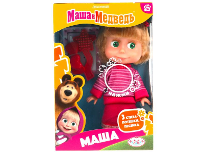 Кукла Карапуз Маша и Медведь Маша 15 см, со звуком, с аксессуарами 1-00425570_2