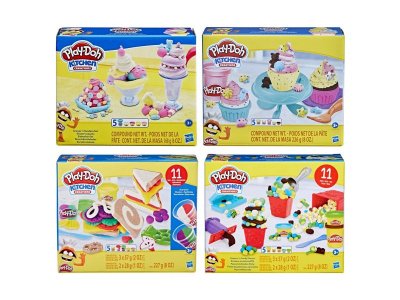 Набор Play-Doh Kitchen Creations: Кафе мороженое/Кексы на десерт/Закуски и бутерброды/Поп-корн и кон 1-00425555_1