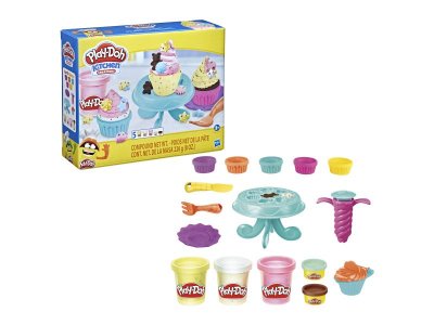 Набор Play-Doh Kitchen Creations: Кафе мороженое/Кексы на десерт/Закуски и бутерброды/Поп-корн и кон 1-00425555_2