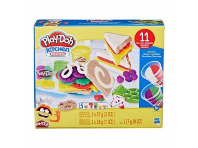 Набор Play-Doh Kitchen Creations: Кафе мороженое/Кексы на десерт/Закуски и бутерброды/Поп-корн и кон 1-00425555_6
