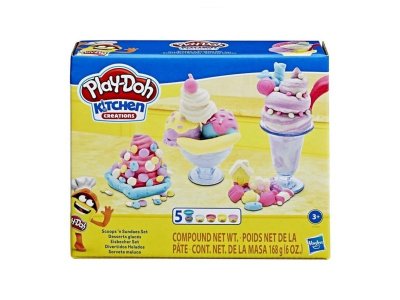 Набор Play-Doh Kitchen Creations: Кафе мороженое/Кексы на десерт/Закуски и бутерброды/Поп-корн и кон 1-00425555_9