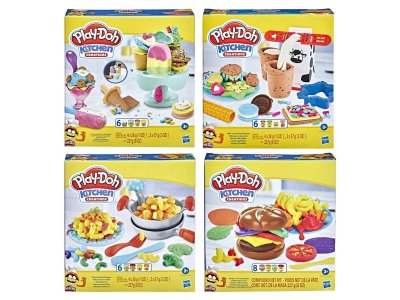 Набор Play-Doh Kitchen Creations: Веселая лапша/Молоко и печенье/Гамбургер и картофель/Карусель с мо 1-00425556_1