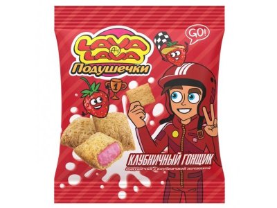 Подушечки хрустящие Lava Lava Клубничный гонщик 35 г 1-00427311_1