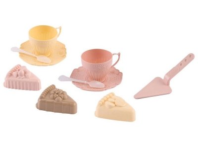 Набор для песка Нордпласт: 3 формочки, лопатка, 2 чашки, 2 блюдца, 2 ложки 1-00427317_1