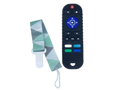 Прорезыватель Roxy-Kids силиконовый Пульт от телевизора, с держателем черный 100428376