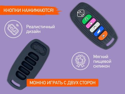 Прорезыватель Roxy-Kids силиконовый Пульт-брелок для авто, с держателем 1-00428377_4