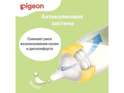 Соска Pigeon Peristaltic Plus для бутылочек с широким горлом, L 6 мес.+, 2 шт. 1-00074944_2