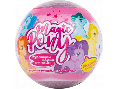 Шар бурлящий L'Cosmetics Magic pony с игрушкой 130 г 1-00430093_1