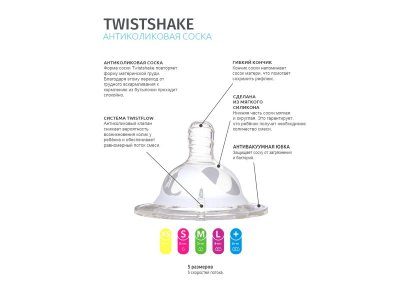 Соска Twistshake силиконовая, размер M (2+ мес.), 2 шт. 1-00123165_3