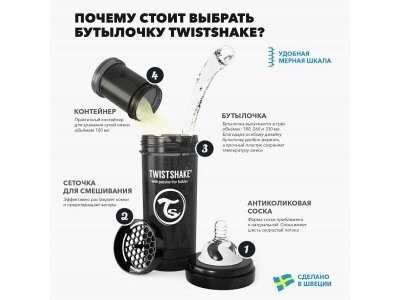 Бутылочка Twistshake антиколиковая с силиконовой соской 180 мл 1-00123151_8