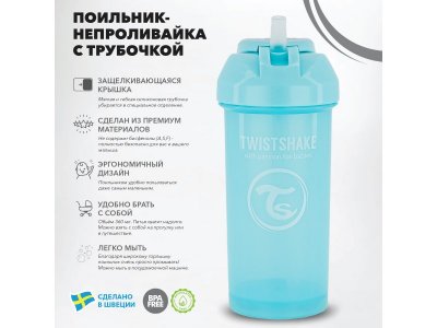 Поильник Twistshake Straw Cup с трубочкой 360 мл 1-00248088_2