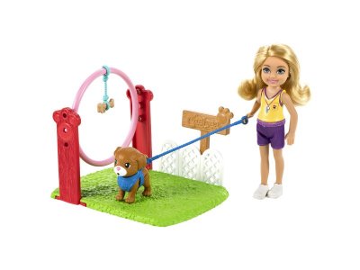 Кукла Barbie Chelsea Челси выбирает профессию, тренировочная площадка и фигурка собачки/кухня и кухо 1-00431422_5