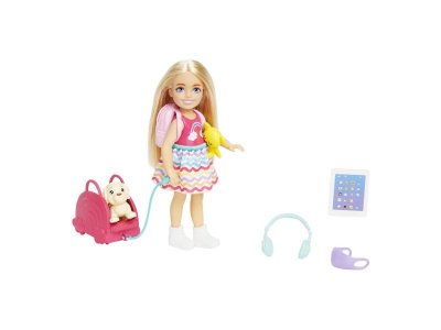 Кукла Barbie Chelsea Путешествие Челси, фигурка собачки и 6 аксессуаров 1-00431424_1