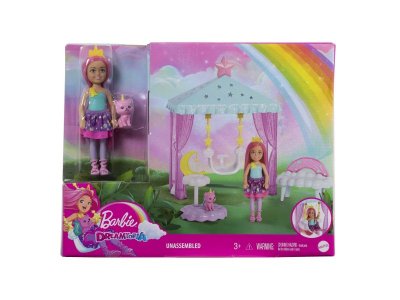 Кукла Barbie Dreamtopia Волшебные качели Челси с аксессуарами, фигурка животного, столик, лавочка и 1-00431425_3