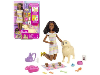 Кукла Barbie Newborn Pups и новорожденные щенки, с аксессуарами для ухода за собаками, фигуркой соба 1-00431430_2