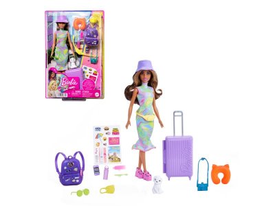 Кукла Barbie Travel Барби-путешественница, с аксессуарами, чемоданом и фигуркой собаки 1-00431437_2