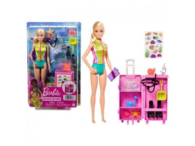 Кукла Barbie You Can Be Anything Морской Биолог, коллекция Профессии, с аксессуарами биолога, чемода 1-00431439_2