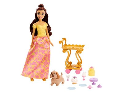 Кукла Mattel Disney Princess Чаепитие с Белль, с аксессуарами, фигурка собаки и чайный столик 1-00431451_1