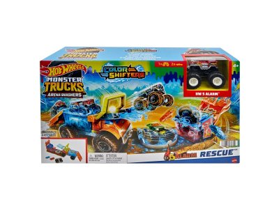 Автотрек Hot Wheels Monster Trucks Пожарная тревога, с 1 машинкой Монстр Трак, 1:64 и 2 препятствиям 1-00431472_3