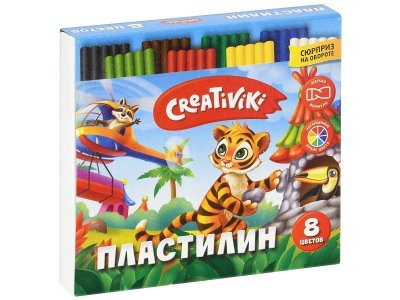 Пластилин Creativiki 8 цветов, стек 120 г 1-00432001_1