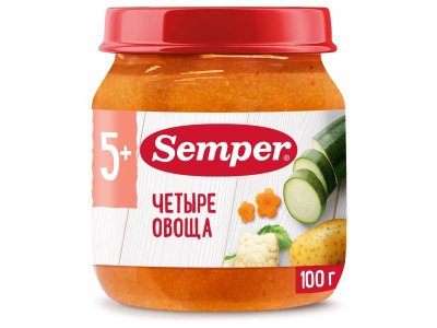 Пюре Semper Четыре овоща 100 г 1-00432049_1