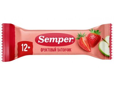 Батончик фруктовый Semper Яблоко и клубника 15 г 1-00432051_2