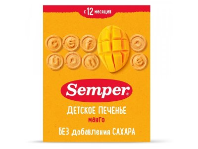 Печенье Semper детское с манго 80 г 1-00432054_1