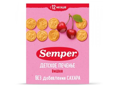 Печенье Semper детское с вишней 80 г 1-00432055_1