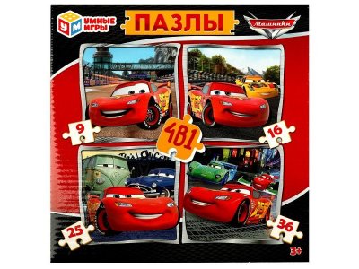 Пазл Умные игры 4 в 1 Машинки 9-16-25-36 деталей 1-00432077_1