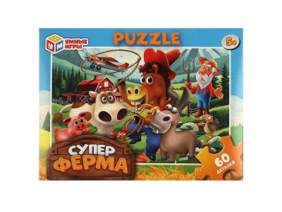 Пазл Умные игры Суперферма 60 деталей 1-00432139_1