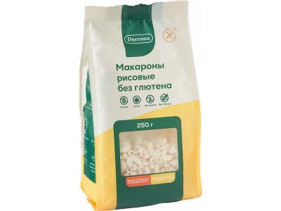 Макаронные изделия Диетика из рисовой муки Рожок средний 250 г 1-00243385_2