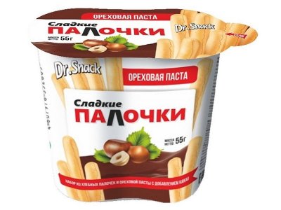 Набор из хлебных палочек и ореховой пасты Dr.Snack с добавлением какао 55 г 1-00432410_1