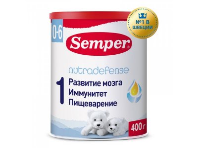 Смесь Semper Nutradefens baby 1 молочная с рождения 400 г 1-00088484_1